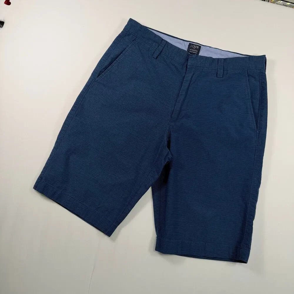 J.Crew Men’s 31 Rivington Chino Shorts 100% Cotton Striped Blue Preppy Classic